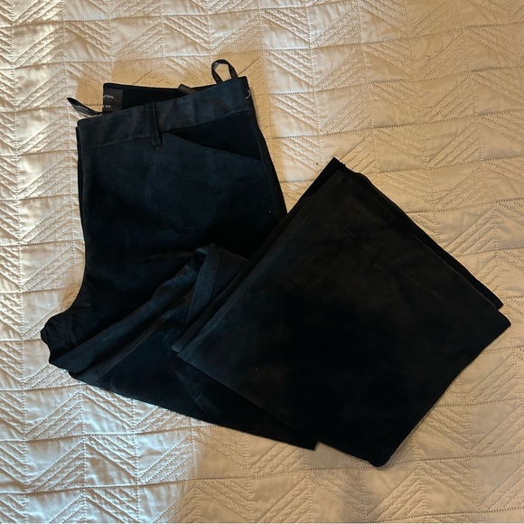 Moda International Black Suede Leather Pants | Size 8 Short | The Christie Fit - Picture 1 of 16